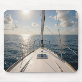 Segelboot auf ruhigem Ozeanwasser Mousepad