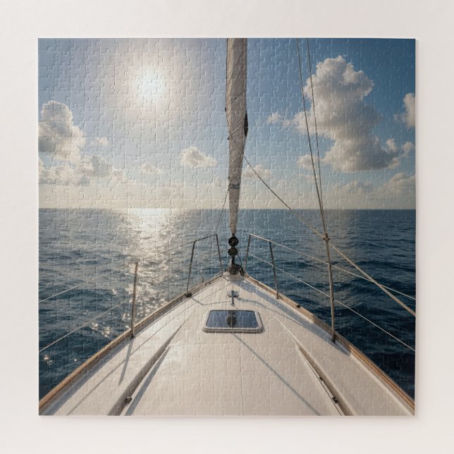 Segelboot auf ruhigem Ozeanwasser Puzzle (Vertikal)