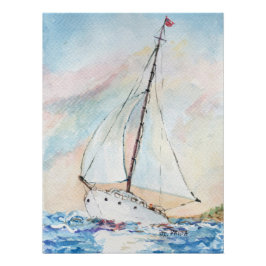 Segelboot auf Sea Fine Art Malerei Poster