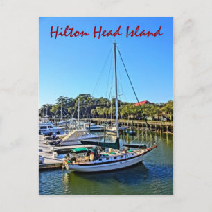 Segelboot auf Shelter Cove Marina Hilton Head Isla Postkarte