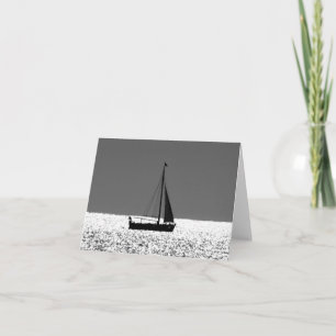 Segelboot auf Sparkling Sea Note Card Feiertagskarte