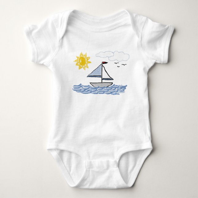 Segelboot Baby Strampler (Vorderseite)