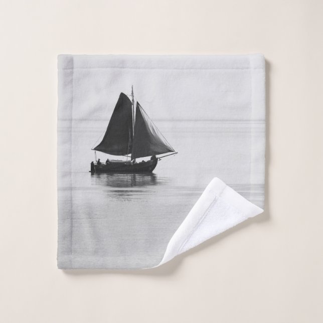 Segelboot Badhandtuch Set (Waschlappen)