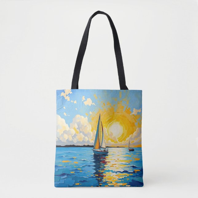Segelboot bei Sonnenuntergang (Vorderseite)