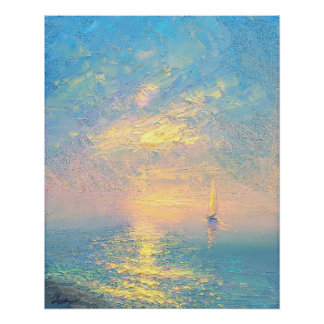 Segelboot bei Sonnenuntergang Poster