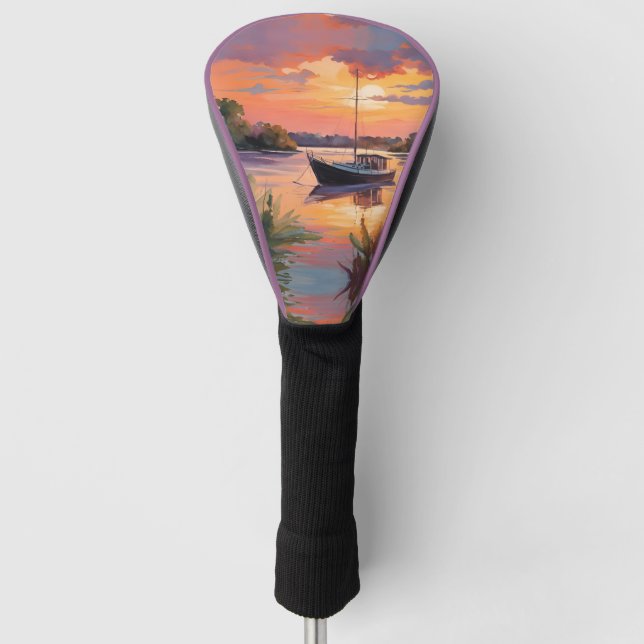 Segelboot bei Sunrise Golf Headcover (Vorderseite)