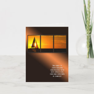 Segelboot Beileid Danke der Familie