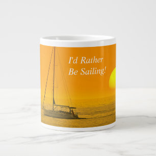 Segelboot beim Sonnenuntergang, DIY-Nachricht oder Jumbo-Tasse