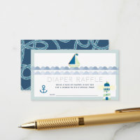Segelboot Blau Baby Shower Windel-Raffle-Ticket