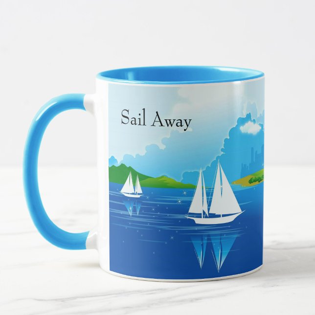 Segelboot Blue Coffee Tasse Tee Cup (Von Creator hochgeladen)