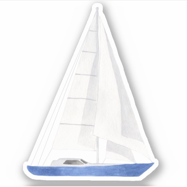 Segelboot Blue Yacht Vinyl Sticker (Vorderseite)