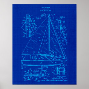 Segelboot Blueprint Nr. 3 Nautical Themed Art Poster
