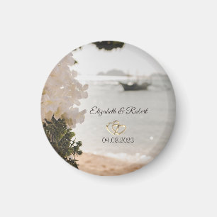 Segelboot Blume Strand Hochzeit Magnet