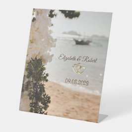 Segelboot Blume Strand Sockelschild