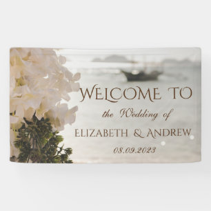 Segelboot Blumen Strand Hochzeitsbanner Banner