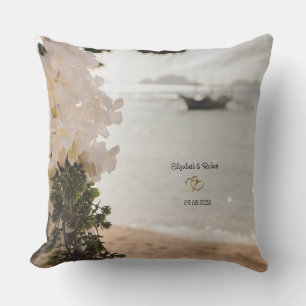 Segelboot Blumen Strand Kissen