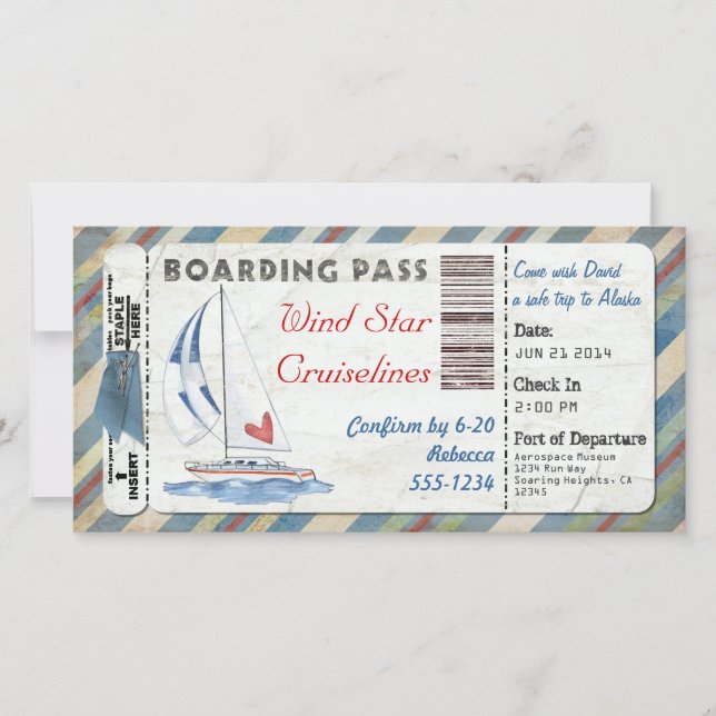 Segelboot Boarding Pass (Vorderseite)