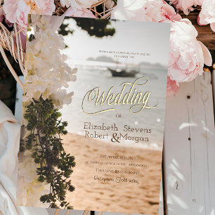 Segelboot Chic Blume Beach Hochzeit Einladung