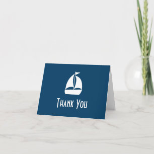 Segelboot-Dankeskarten (Navyblau) Dankeskarte