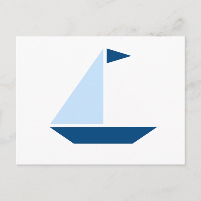 Segelboot der blauen Flagge Postkarte (Vorderseite)