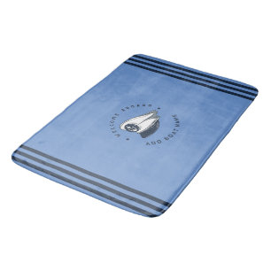 Segelboot der Blue Navy Anchor Badematte