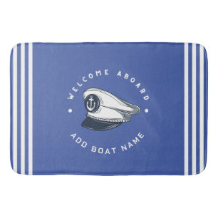 Segelboot der Blue Navy Anchor Badematte