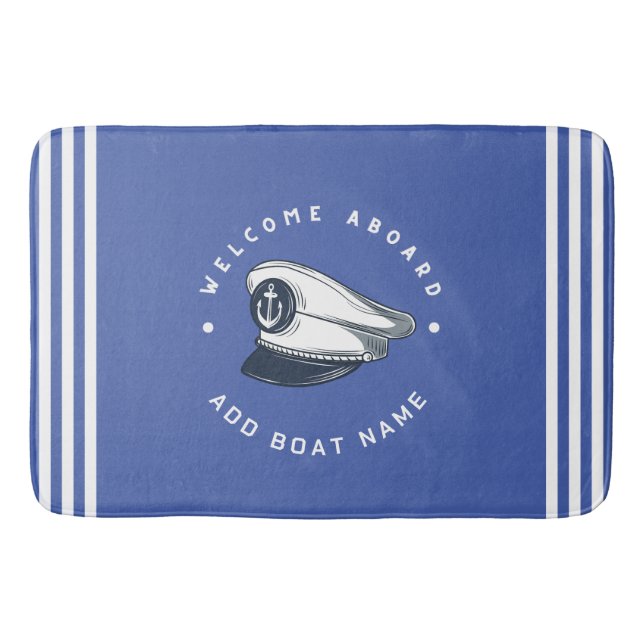 Segelboot der Blue Navy Anchor Badematte (Vorderseite)