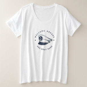 Segelboot der Blue Navy Anchor Große Größe T-Shirt