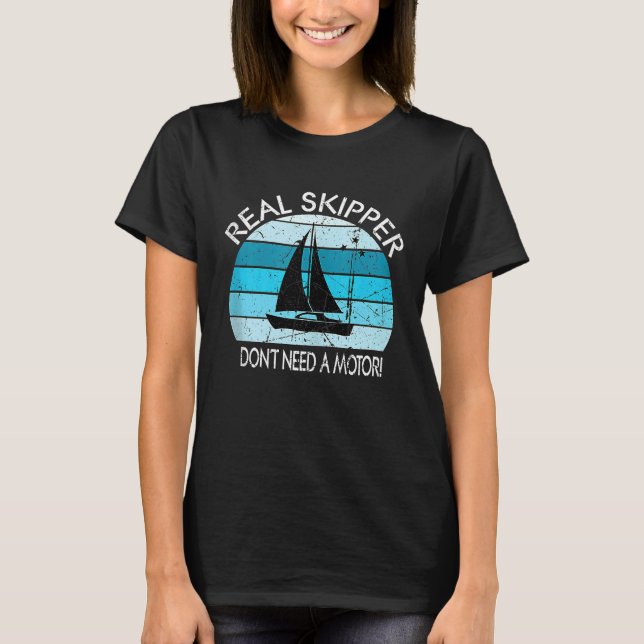 Segelboot-Design echter Skitotor T-Shirt (Vorderseite)