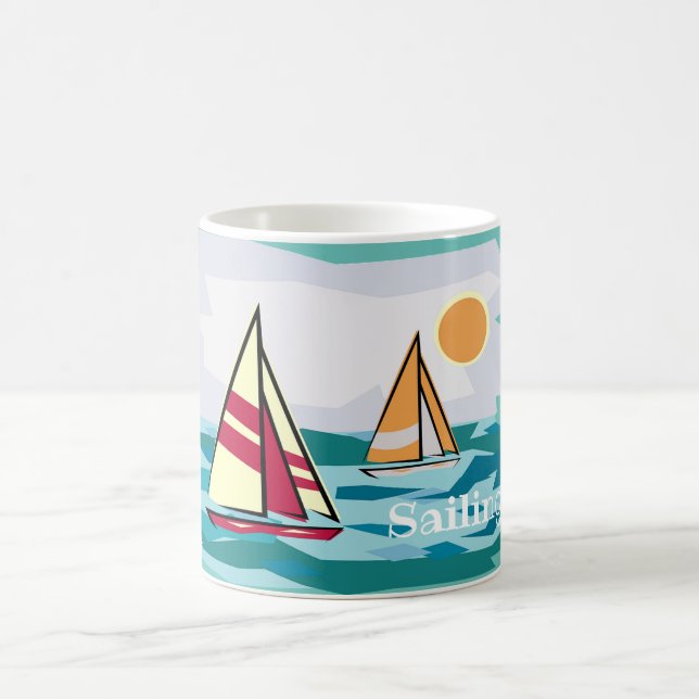 Segelboot Design Kaffeetasse (Mittel)