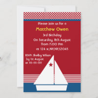 Segelboot Einladung Nautical Birthday Party