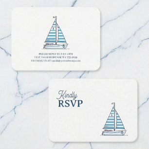 Segelboot-Geburtstags-RSVP in Marineblau Begleitkarte