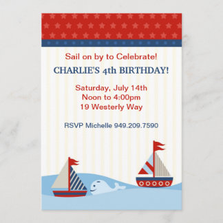 Segelboot Geburtstagsparty Einladung