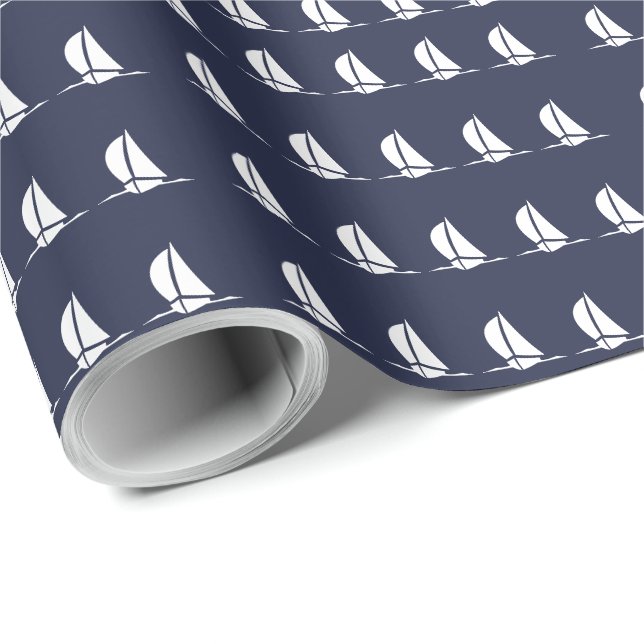 Segelboot Geschenkpapier (Rolleneckpunkt)