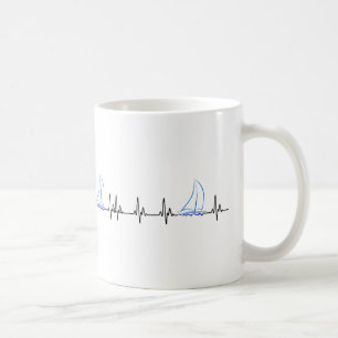 Segelboot Heartbeat Funny Sailboat Tasse