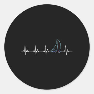 Segelboot Hebeat Runder Aufkleber