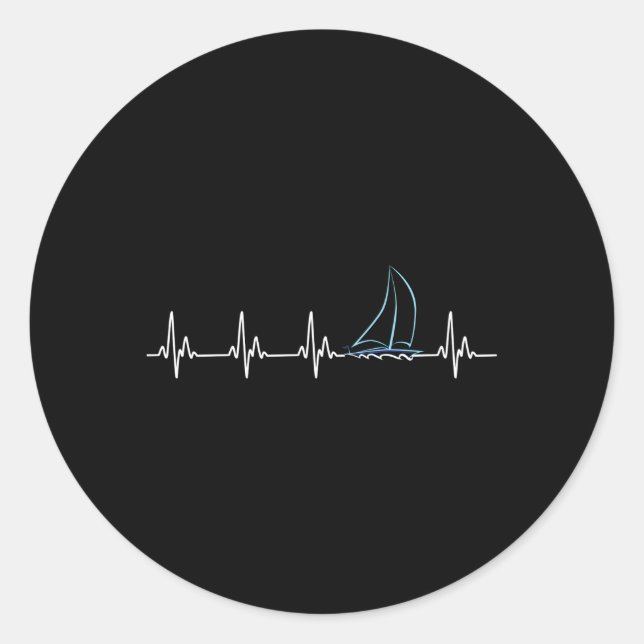 Segelboot Hebeat Runder Aufkleber (Vorderseite)