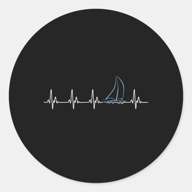 Segelboot Hebeat Runder Aufkleber (Vorderseite)