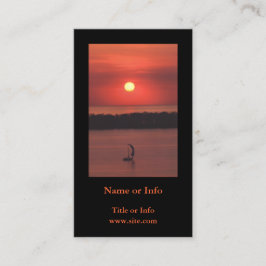 Segelboot im Sunset Foto Visitenkarte