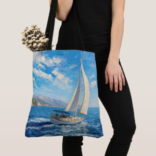 Segelboot-Impasto-Malerei 
