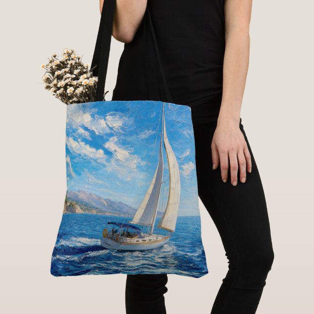 Segelboot-Impasto-Malerei  (Von Nahem)