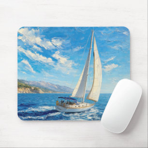 Segelboot-Impasto-Malerei  Mousepad