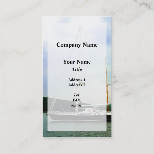 Segelboot in Anchor Visitenkarte (Vorderseite)