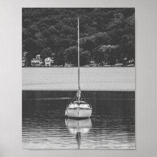 Segelboot in Conesus Lake Nautical Archiving Poster