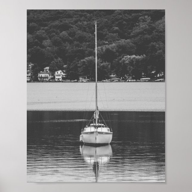 Segelboot in Conesus Lake Nautical Archiving Poster (Vorne)