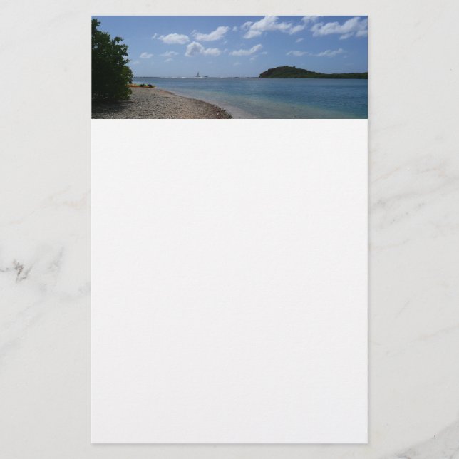 Segelboot in der Ferne bei St. Thomas Briefpapier (Vorderseite)