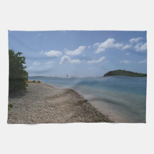 Segelboot in der Ferne bei St. Thomas Geschirrtuch