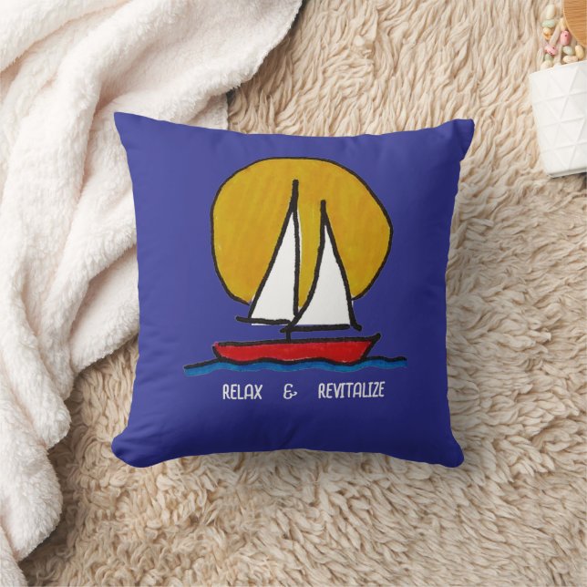 Segelboot in der Sonne Kissen (Decke)