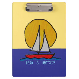 Segelboot in der Sonne Klemmbrett