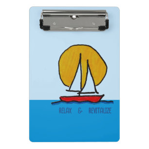 Segelboot in der Sonne Mini Klemmbrett